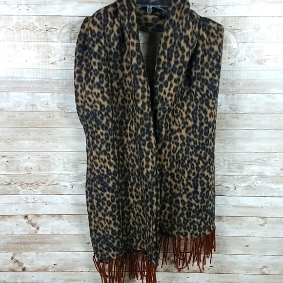 NWOT, Fashion scarf, brown black fringe scarf, 62" long X 10" wide. - Picture 1 of 3